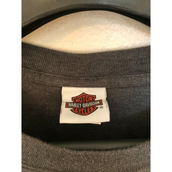 Harley Davidson Gray Short Sleeve T Shirt Skull Head Design Men's XL Tee Shirt - Picture 3 of 5